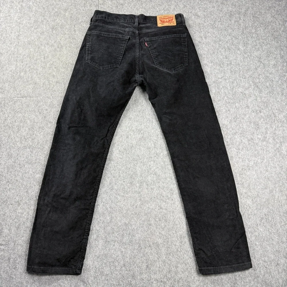 Levi's 505 Corduroy Pants‎ Mens 32x30 Black Straight Fit Casual Red Tab Stretch